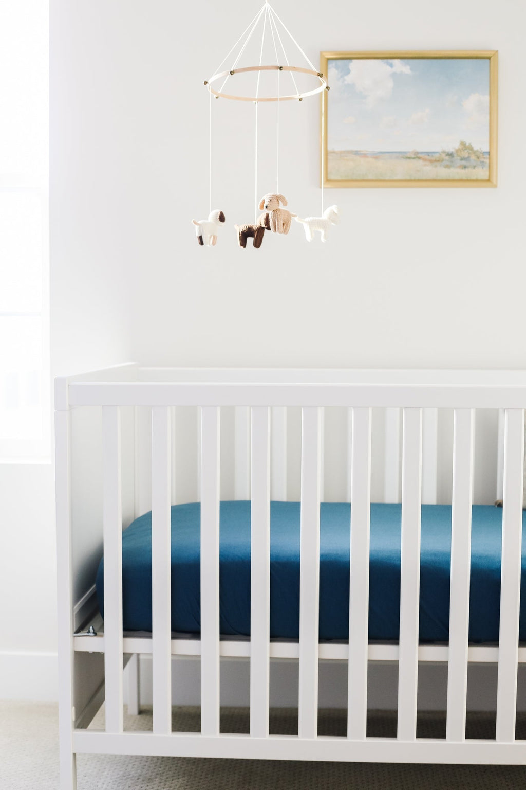 Copper Pearl Premium Knit Fitted Crib Sheet | Steel