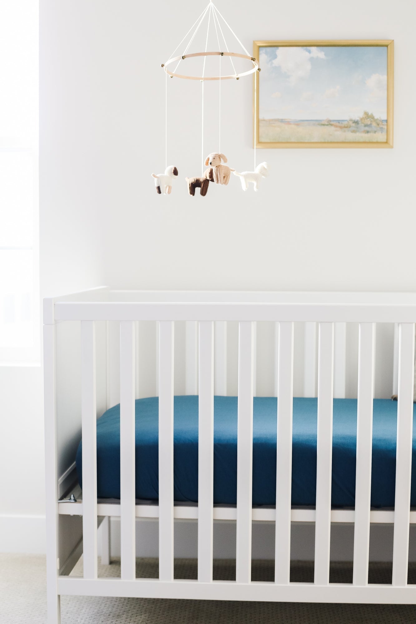 Copper Pearl Premium Knit Fitted Crib Sheet | Steel